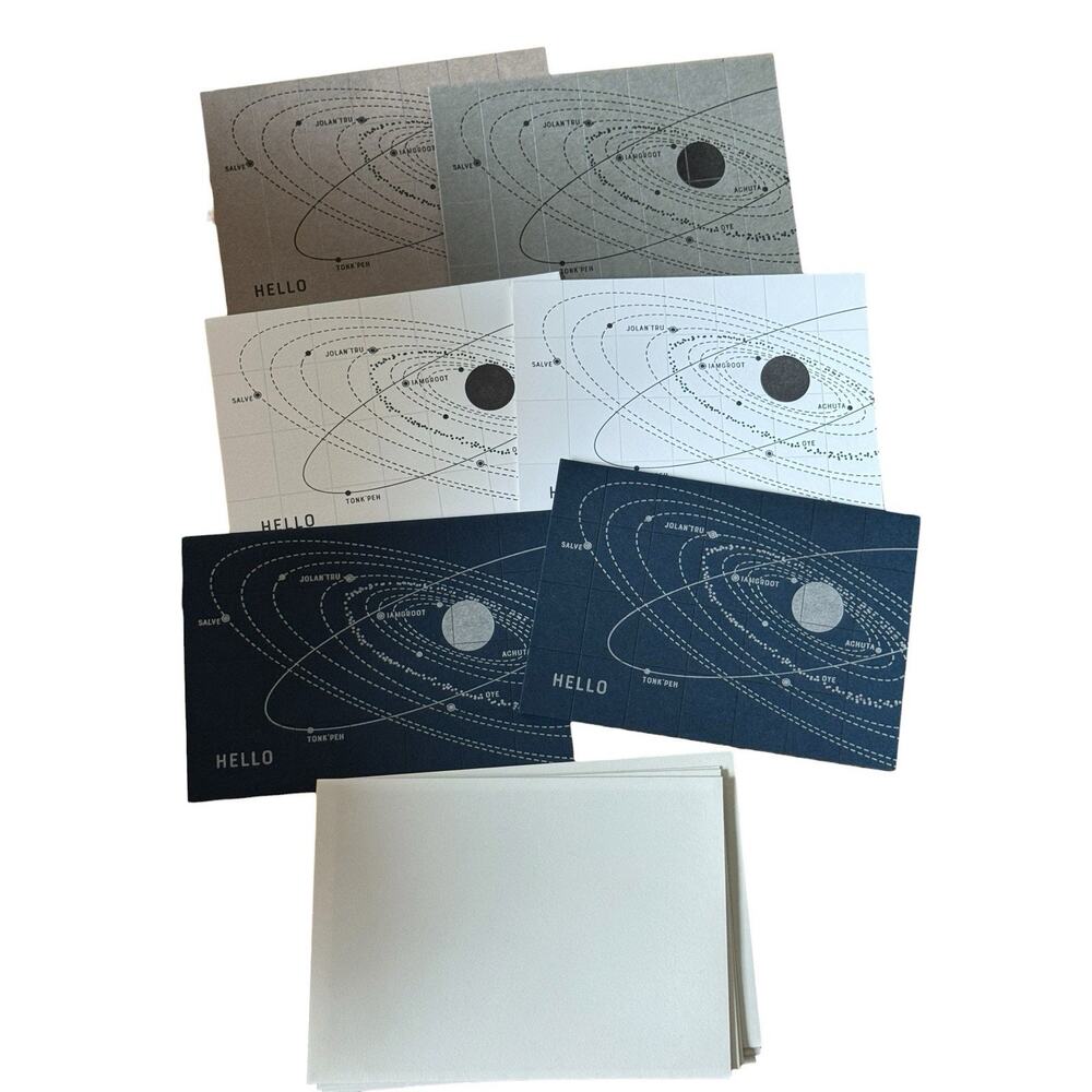 Sci Fi Letterpress Greeting Cards 6 Pack Env Star Wars Trek Expanse Groot Skylab